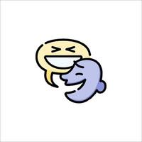 A cartoon face with a speech bubble on it vector