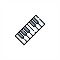 Piano keyboard icon isolated on white background vector