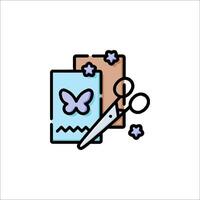 Scissors and paper with a butterfly on it vector