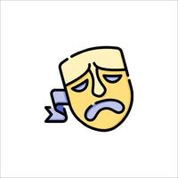 A sad mask icon with a sad face vector