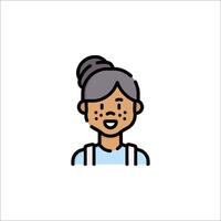 A woman with a ponytail and a smile vector