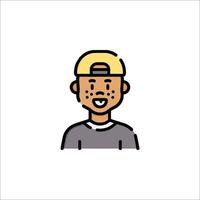 A man in a cap with a smile on his face vector