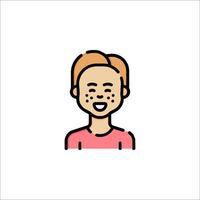 A man with a face with freckles on it vector