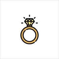 An illustration of a diamond ring vector