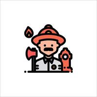 Fireman icon illustration vector