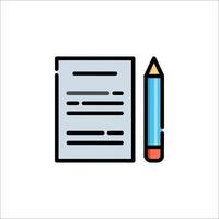 A pencil and paper icon on a white background vector