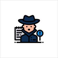 A man in a hat and a badge is holding a clipboard vector