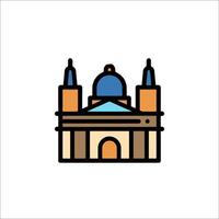 A church icon in a flat color style vector