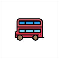 A red double decker bus icon on a white background vector
