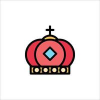 A red crown icon on a white background vector