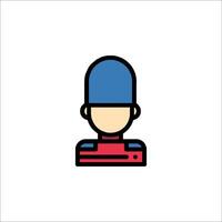 A man in a hat icon on a white background vector