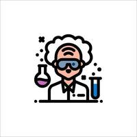 A scientist with glasses and a test tube vector