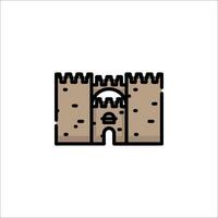 An icon of a castle with a gate vector