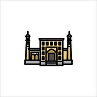 A mosque icon in a flat style vector