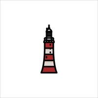A red and white lighthouse icon on a white background vector