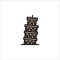 The leaning tower of pisa icon illustration vector
