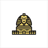 The sphinx is shown in a gold color vector