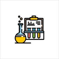 A laboratory test tube and a flask with a test tube vector