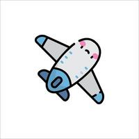 A cartoon airplane with a smiley face on it vector