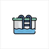 A swimming pool icon with a ladder vector