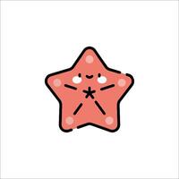 A starfish icon with a smiley face vector