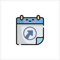A calendar with an arrow pointing up on it vector