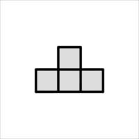 A black and white icon of a cube vector