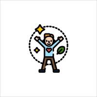 A man with a heart and a leaf in his hand vector