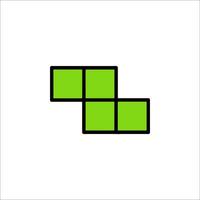 A green square icon on a white background vector