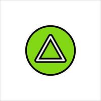 A green triangle with a triangle inside it vector