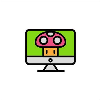 un computadora monitor con un seta en eso vector