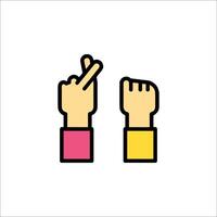 Two hands with fingers up and down, one pointing to the left and one pointing to the right vector