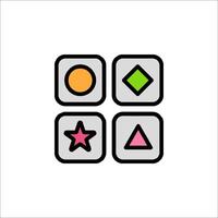 A square icon with four different shapes vector