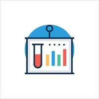 A test tube with a bar graph on it vector