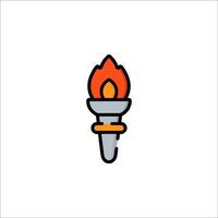 A torch with a flame on it vector