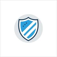A blue shield with a white background vector
