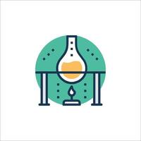 A laboratory flask with a liquid in it vector