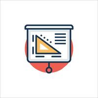 A presentation board with a triangle on it vector