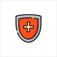 A shield with a cross on it vector