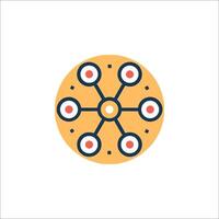A circle with four circles in it vector