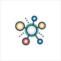 A colorful icon with circles and lines vector