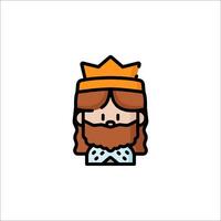 A cartoon king with a crown on his head vector