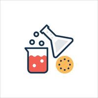 A chemical flask and cookie icon vector
