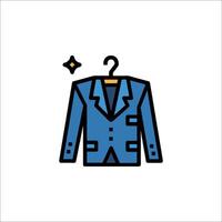 A blue suit on a hanger with a star vector