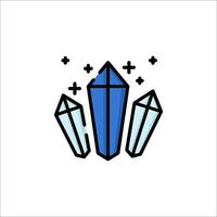 A blue crystal with three points on it vector