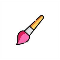 A pink paintbrush icon on a white background vector