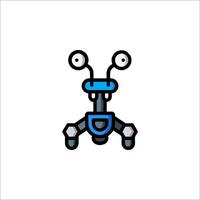 A robot with two eyes and a head on it vector
