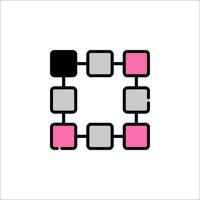 A square with pink and black squares on it vector