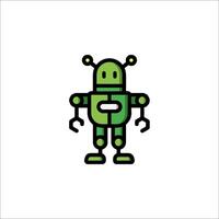 A robot icon with green and black colors vector