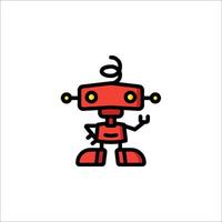 A red robot with a yellow head and arms vector